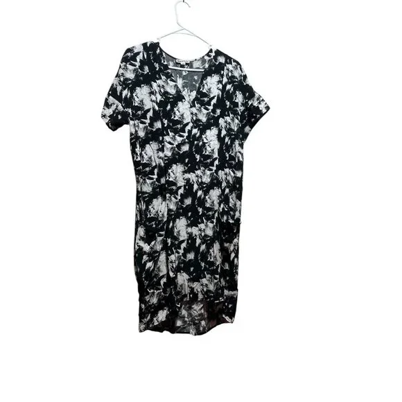 Whistles Hannah Suki Floral Abstract Tunic Dress Women 8 Black White Knee Length - Picture 16 of 16